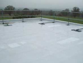 Leaking roof protected using Belzona 3111 (Flexible Membrane)